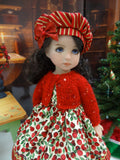 Winter Berries - dress, sweater, hat, tights & shoes for Little Darling Doll or 33cm BJD