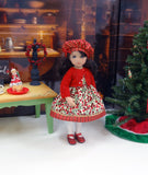 Winter Berries - dress, sweater, hat, tights & shoes for Little Darling Doll or 33cm BJD