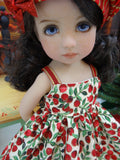 Winter Berries - dress, sweater, hat, tights & shoes for Little Darling Doll or 33cm BJD
