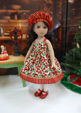Winter Berries - dress, sweater, hat, tights & shoes for Little Darling Doll or 33cm BJD