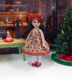Winter Berries - dress, sweater, hat, tights & shoes for Little Darling Doll or 33cm BJD
