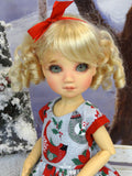 Winter Birds - dress, tights & shoes for Little Darling Doll or 33cm BJD