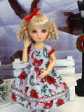 Winter Birds - dress, tights & shoes for Little Darling Doll or 33cm BJD