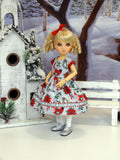 Winter Birds - dress, tights & shoes for Little Darling Doll or 33cm BJD