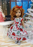 Winter Birds - dress, tights & shoes for Little Darling Doll or 33cm BJD