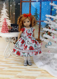 Winter Birds - dress, tights & shoes for Little Darling Doll or 33cm BJD