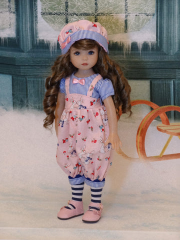 Winter Bunnies - romper, hat, tights & shoes for Little Darling Doll or 33cm BJD
