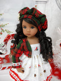 Winter Cardinal - dress, jacket, beret, tights & shoes for Little Darling Doll or 33cm BJD