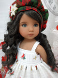 Winter Cardinal - dress, jacket, beret, tights & shoes for Little Darling Doll or 33cm BJD