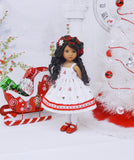 Winter Cardinal - dress, jacket, beret, tights & shoes for Little Darling Doll or 33cm BJD