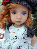 Winter Chickadee - dress, beret, tights & shoes for Little Darling Doll or other 33cm BJD
