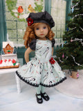 Winter Chickadee - dress, beret, tights & shoes for Little Darling Doll or other 33cm BJD