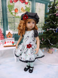 Winter Chickadee - dress, beret, tights & shoes for Little Darling Doll or other 33cm BJD