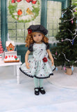 Winter Chickadee - dress, beret, tights & shoes for Little Darling Doll or other 33cm BJD