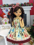 Winter Forest - dress, tights & shoes for Little Darling Doll or 33cm BJD