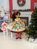 Winter Forest - dress, tights & shoes for Little Darling Doll or 33cm BJD