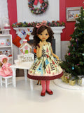 Winter Forest - dress, tights & shoes for Little Darling Doll or 33cm BJD