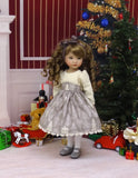 Winter Pines - dress, tights & shoes for Little Darling Doll or 33cm BJD