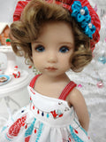 Winter Snowland - dress, hat, tights & shoes for Little Darling Doll or 33cm BJD
