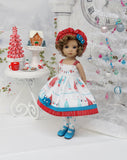 Winter Snowland - dress, hat, tights & shoes for Little Darling Doll or 33cm BJD