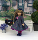 Winter Tapestry - dress, tights & shoes for Little Darling Doll or 33cm BJD