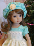 Winter Wonderland - dress, hat, tights & shoes for Little Darling Doll or 33cm BJD
