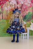 Wonderland Blues - dress, tights & shoes for Little Darling Doll or 33cm BJD