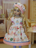 Wonderland Kawaii - dress, hat, tights & shoes for Little Darling Doll or 33cm BJD