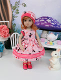 Wonderland Silhouettes - dress, hat, tights & shoes for Little Darling Doll or 33cm BJD