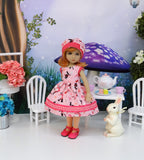 Wonderland Silhouettes - dress, hat, tights & shoes for Little Darling Doll or 33cm BJD