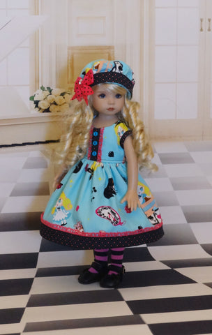 Wonderland Stories - dress, hat, tights & shoes for Little Darling Doll or 33cm BJD