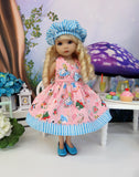 Wonderland Sweetie - dress, hat, & shoes for Little Darling Doll or 33cm BJD