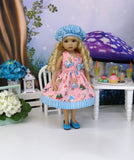 Wonderland Sweetie - dress, hat, & shoes for Little Darling Doll or 33cm BJD