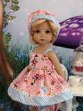 Wonderland Whimsy - babydoll top, bloomers, hat & sandals for Little Darling Doll