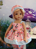 Wonderland Whimsy - babydoll top, bloomers, hat & sandals for Little Darling Doll