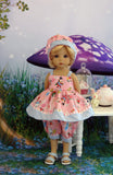 Wonderland Whimsy - babydoll top, bloomers, hat & sandals for Little Darling Doll