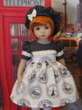 World Traveler - dress, hat, tights & shoes for Little Darling Doll or 33cm BJD